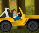 Diego lái xe xuyên rừng