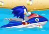 choi game Sonic lái ca nô