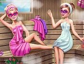 choi game Công chúa siêu nhân Barbie đi tắm hơi